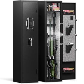 3-4 Gun Safe for Rifles and Pistols,Quick Access Password Gun Safe,High Security Metal Rifle Safe Locker with Removable Shelf and 2 Adjustable Gun Slo 3-4 Gun Safe for Rifles and Pistols,Quick Access Password Gun Safe,High Security Metal Rifle Safe Locker with Removable Shelf and 2 Adjustable Gun Slo